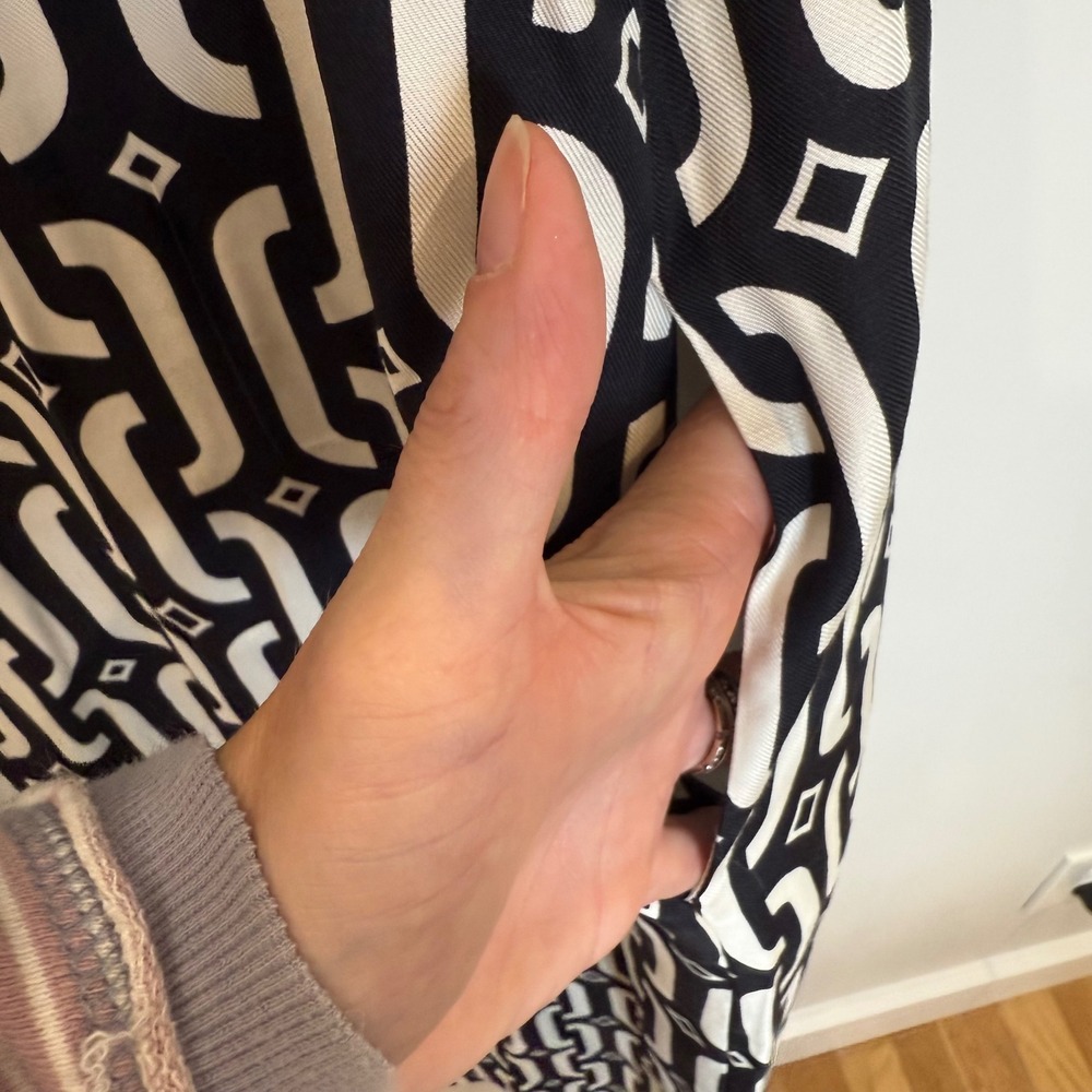 Boden Black & White Geometric Print Maxi Dress US 10R UK 14R Career Casual - Picture 4 of 9